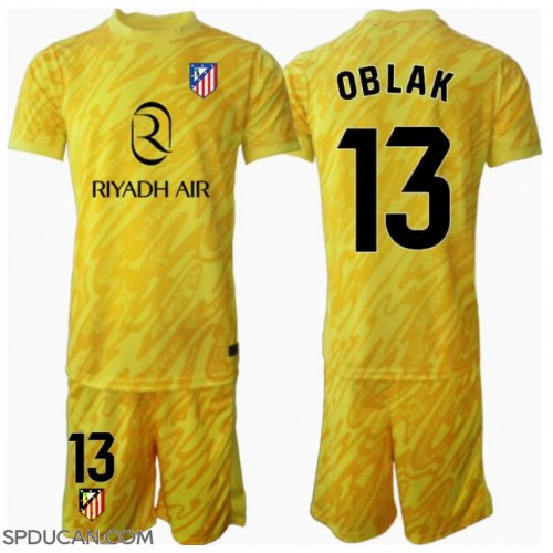 Dječji Nogometni Dres Atletico Madrid Jan Oblak #13 Golmanski Rezervni 2024-25 Kratak Rukav (+ Kratke hlače)